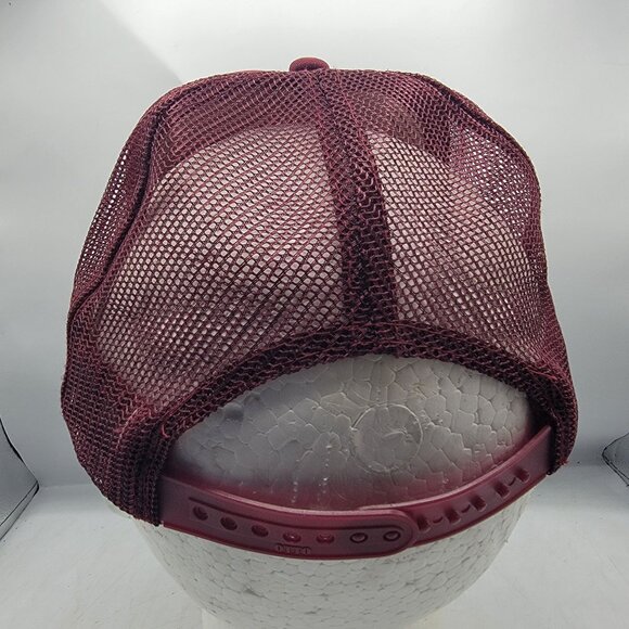 Laguna Beach Cheer Burgundy Trucker Hat Cap Glitter Letters Adjustable Casual - Picture 3 of 9